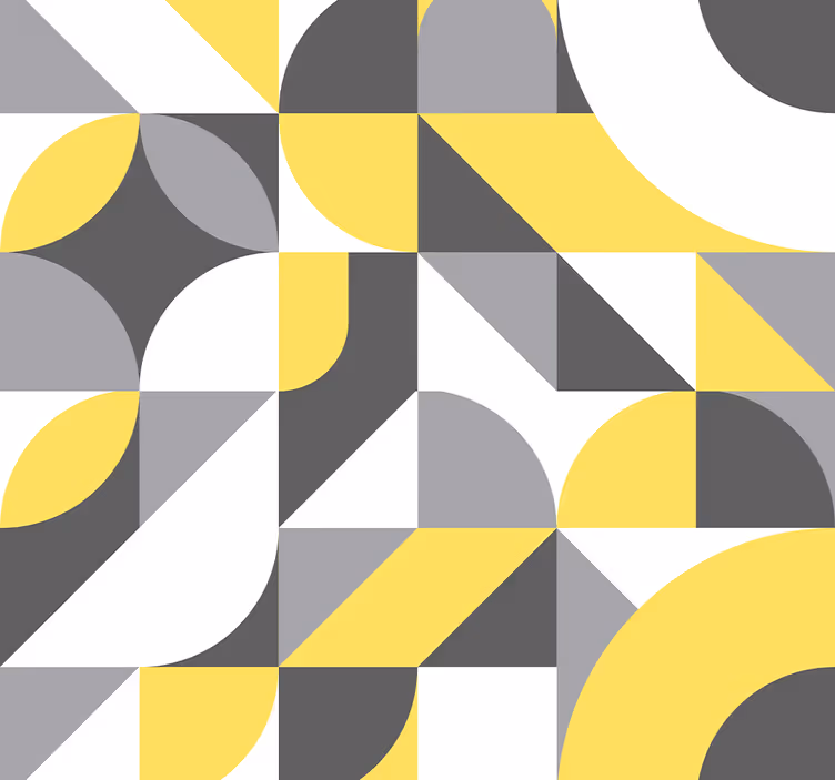 Abstrakte Tapete Geometrisches grau und gelb - TenStickers