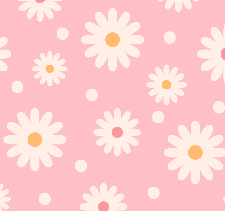 Fototapete Natur Gänseblümchen mit rosa Hintergrund - TenStickers
