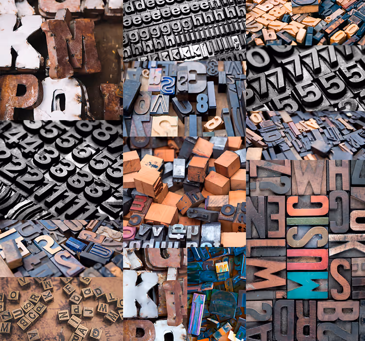 Vintage Buchstaben Tapete - TenStickers