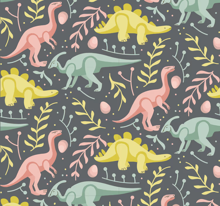 Dino Tapete dinosaurier-cartoon-spiel - TenStickers