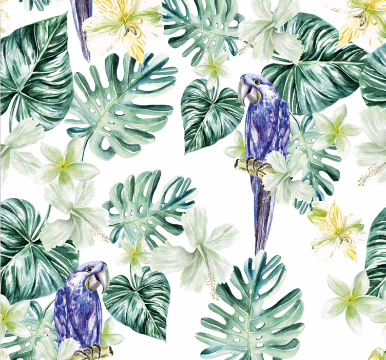 Tapete Papagei tropische papageienflora - TenStickers