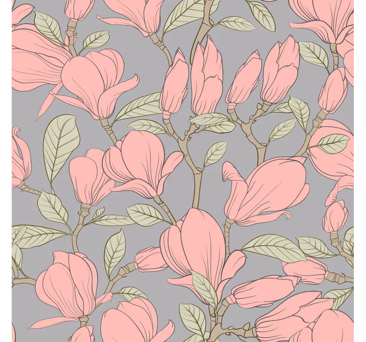 Blumentapete florale magnolien - TenStickers