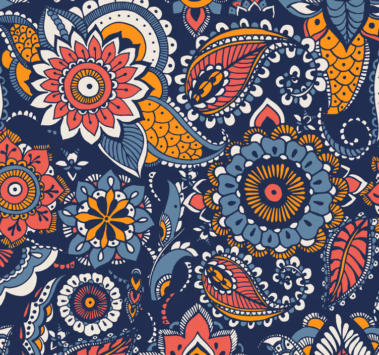 Ornament tapete im paisley design - TenStickers