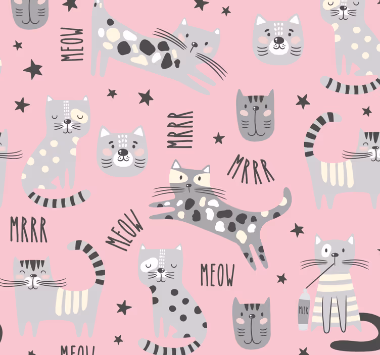 Tier Tapete Stilvolle katzen - TenStickers