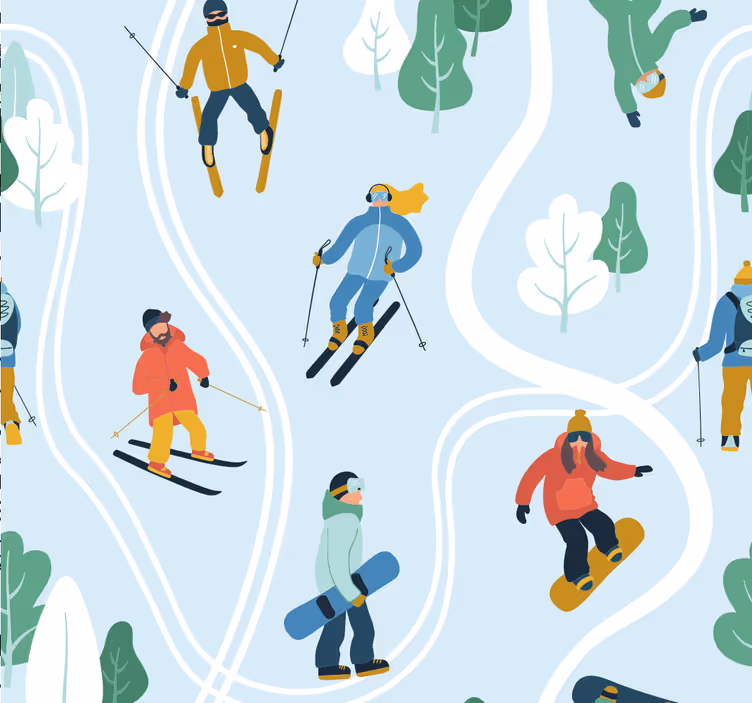 Tapete Baby spielerischer wintersport - TenStickers