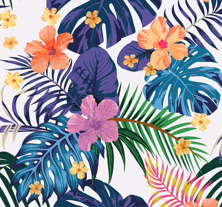Tapete Natur Hawaii bunte Blumen - TenStickers