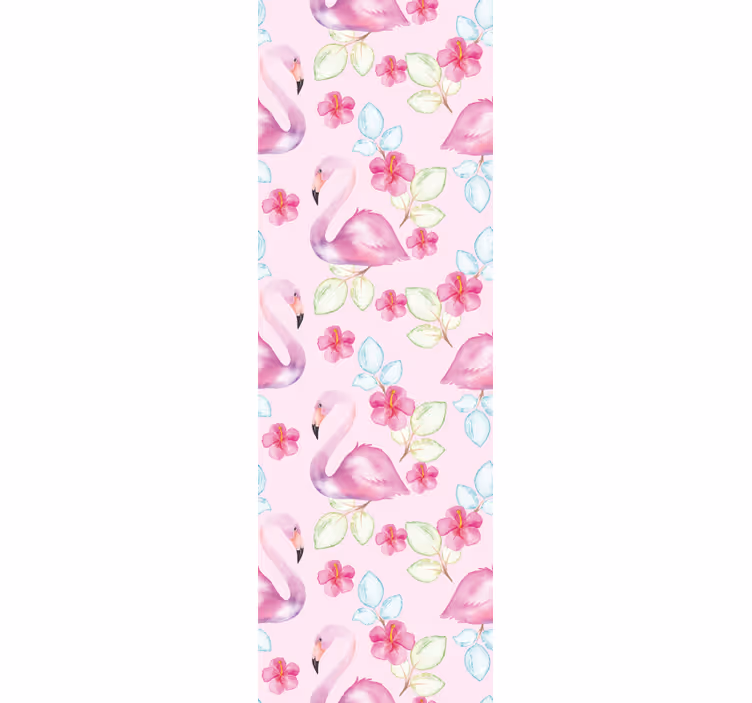 Tapete tiere mit floralen flamingos - TenStickers