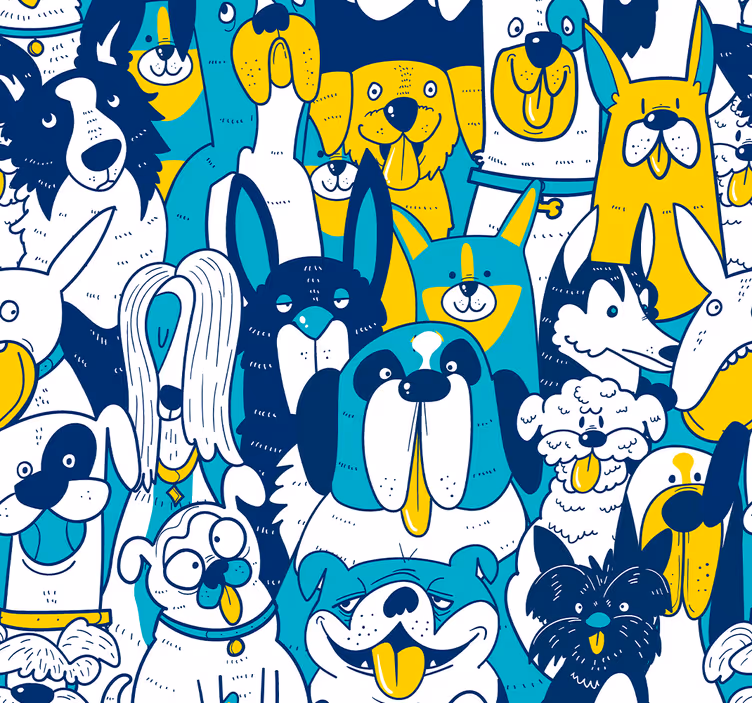 Tier Tapete Hund nahtlos klappern - TenStickers
