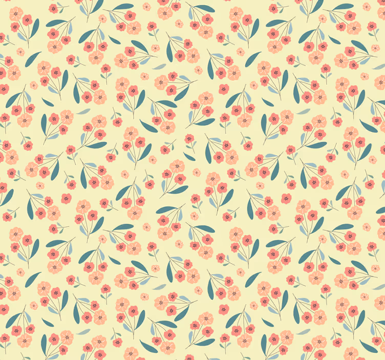 Tapeten Wohnzimmer Buntes blumenmuster - TenStickers