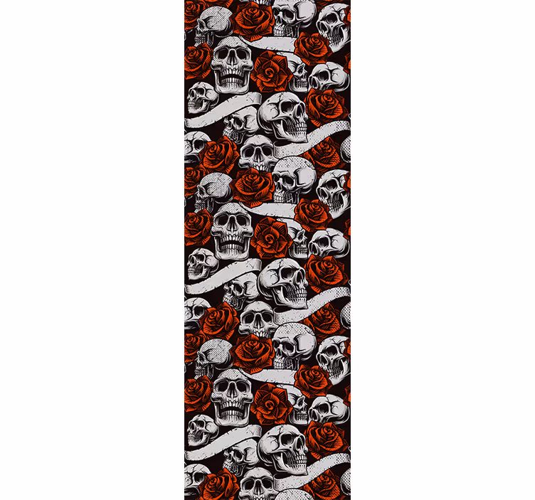 Blumentapete mit gotischen schädelblumen - TenStickers