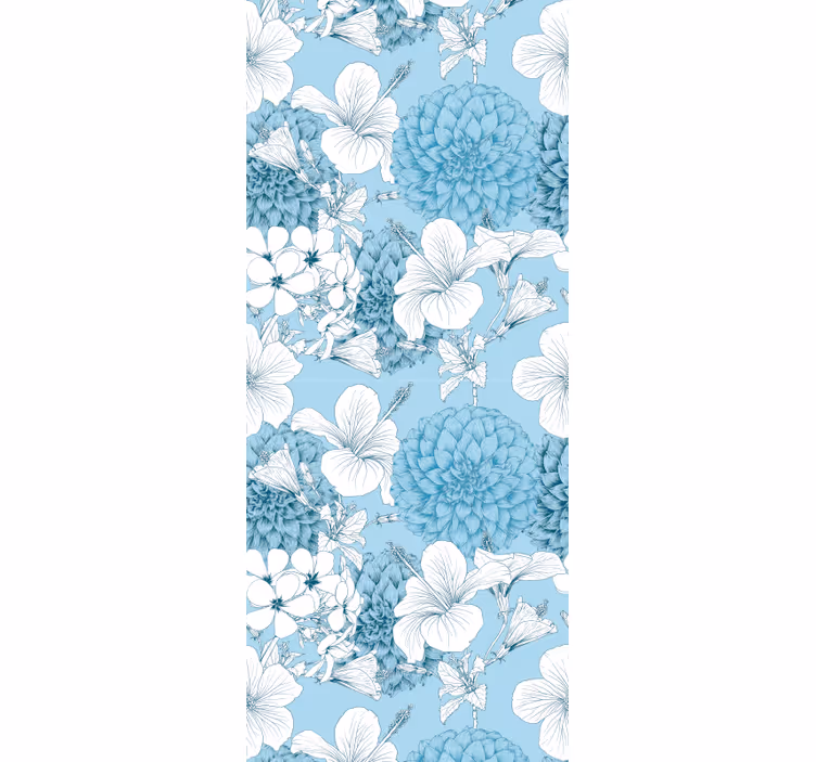 Blumentapete florales skizzenmotiv - TenStickers