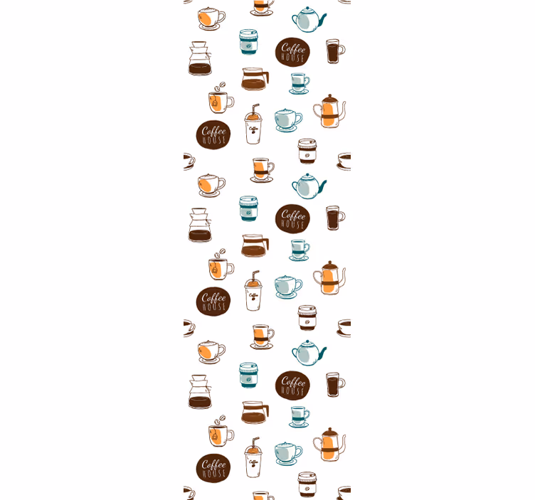 Tapete Küche kaffee-motiv-illustration - TenStickers
