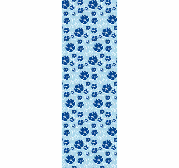 Tapete florale Ornamente blaue blumenfliesen - TenStickers