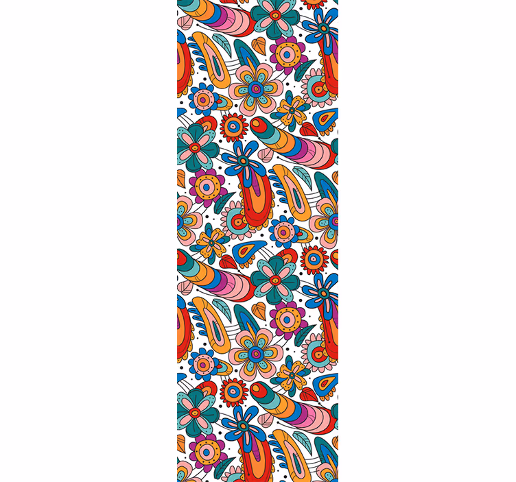 Blumentapete mit verspieltem blumenmuster - TenStickers