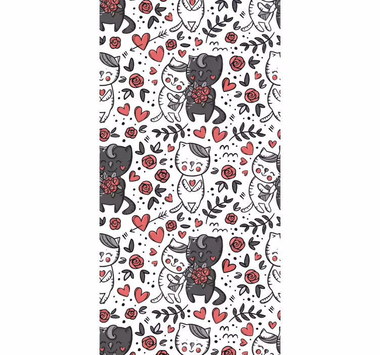 Katzen Tapete katzenblumengenuss - TenStickers