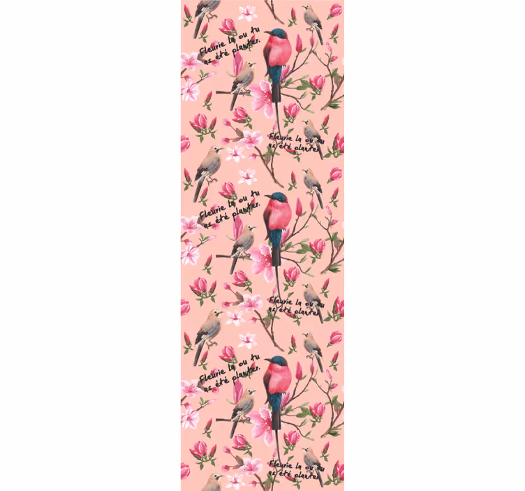 Tapete vögel im blumenmuster - TenStickers