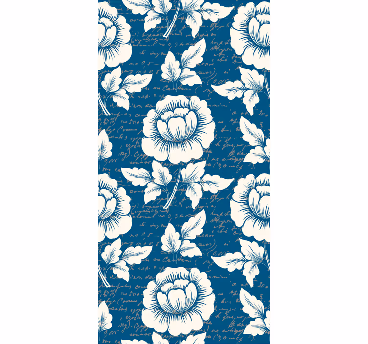 Tapete florale Ornamente anmutige blühende schrift - TenStickers