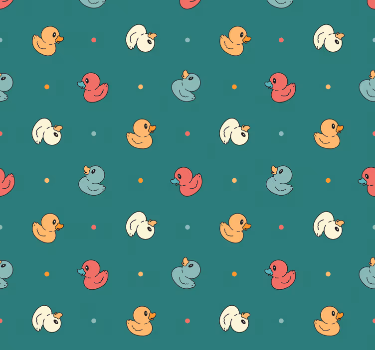 Tapete Badezimmer gummientenmuster - TenStickers