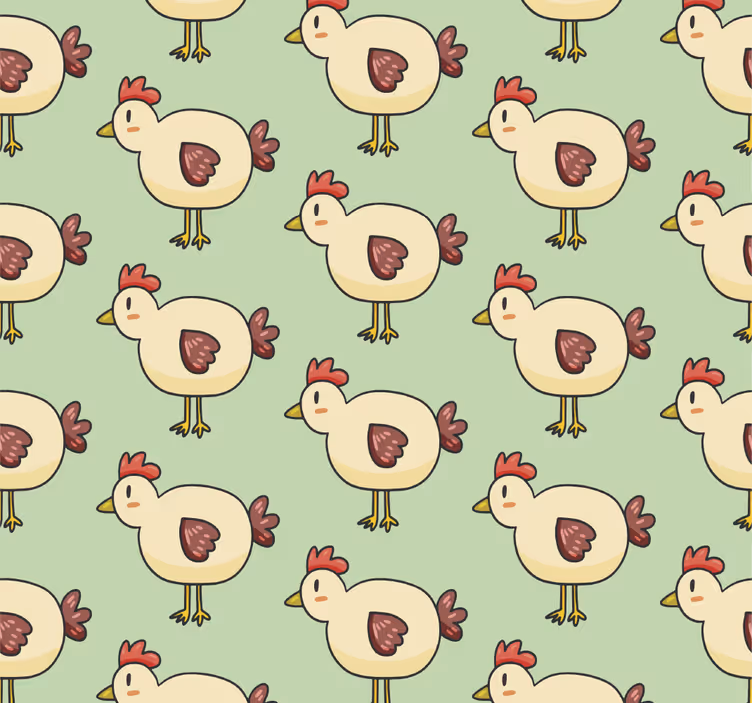 Tapete tiere im hühnerdesign - TenStickers