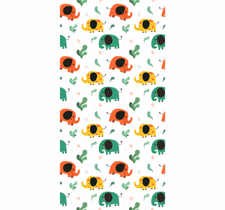 Elefanten Tapete verspieltes elefantenmuster - TenStickers