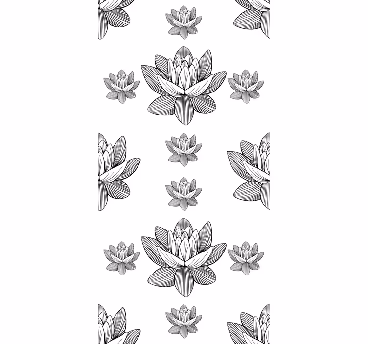 Tapete Natur Lotusblüten Muster - TenStickers