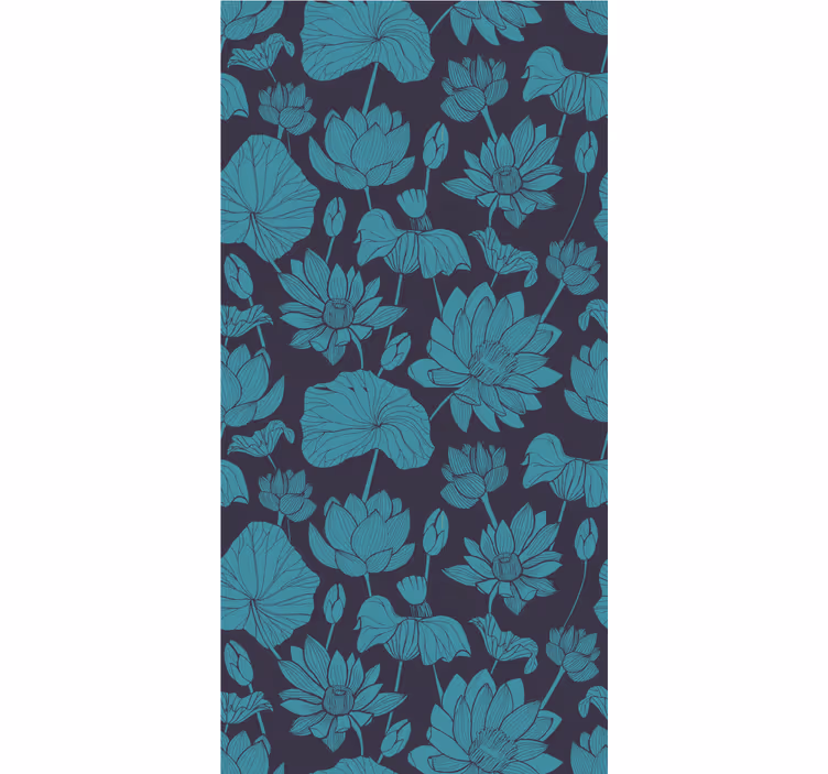 Blumentapete botanisches lotusmuster - TenStickers