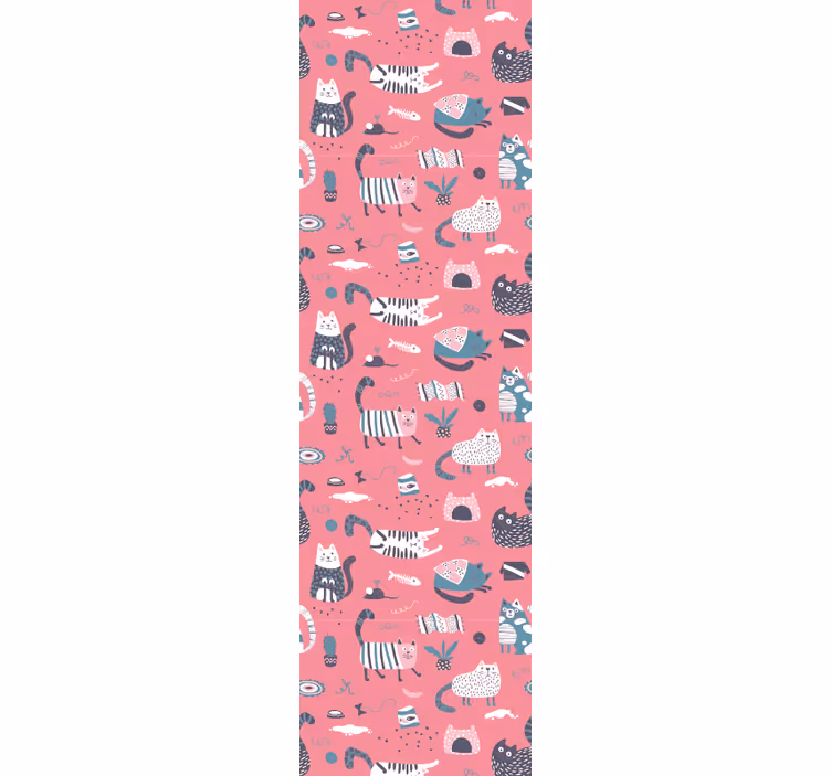 Katzen Tapete verspielte katzenillustration - TenStickers