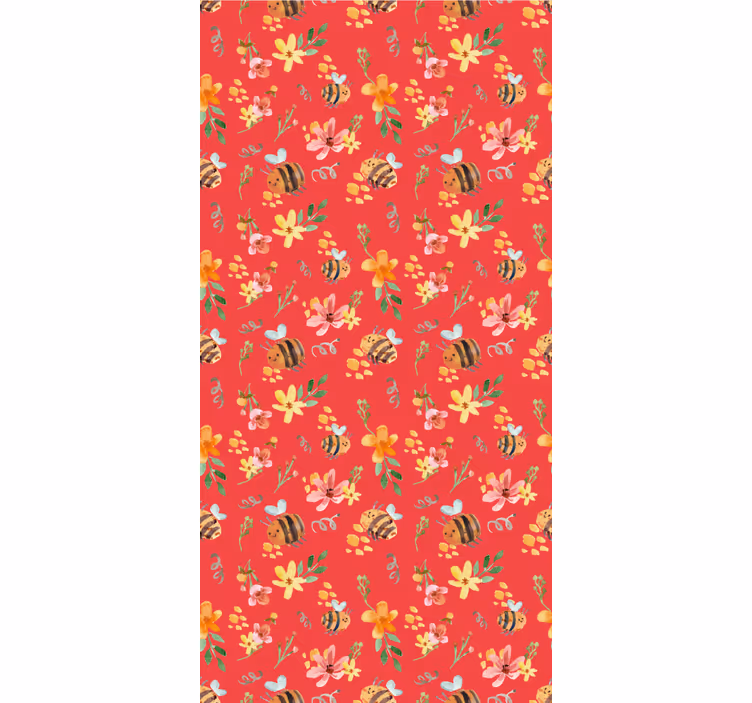 Fototapete Natur Blumen und Bienen - TenStickers