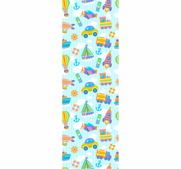 Tapete Kinderzimmer spielerischer transport - TenStickers