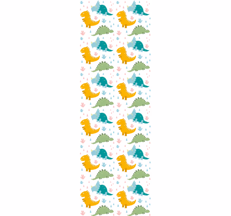 Dino Tapete buntes Muster - TenStickers