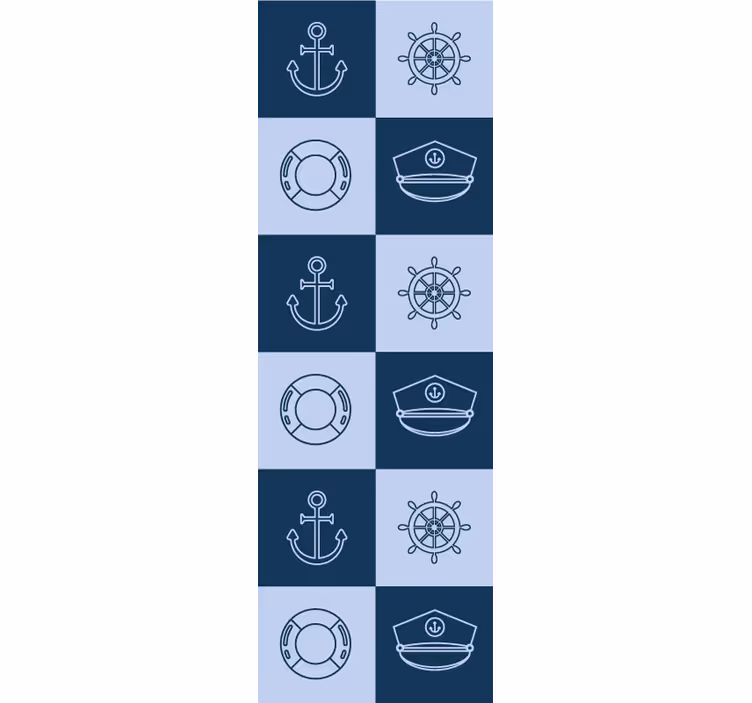 Fliesen Tapete nautische fliesenmuster - TenStickers