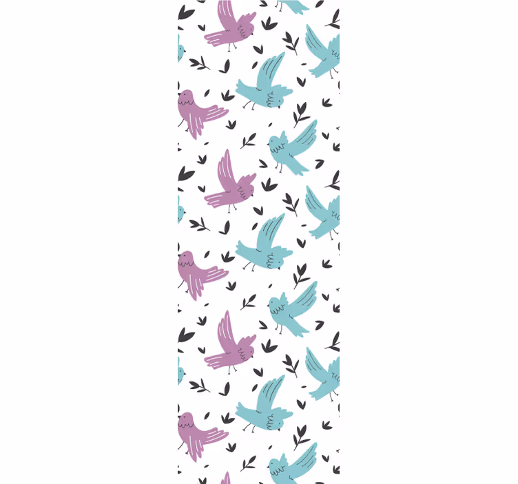 Tapete Tiere pastell vogelmuster - TenStickers