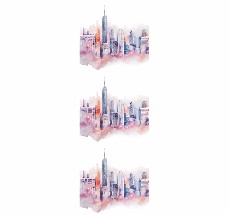 Fototapete Stadt urbanes Aquarell - TenStickers