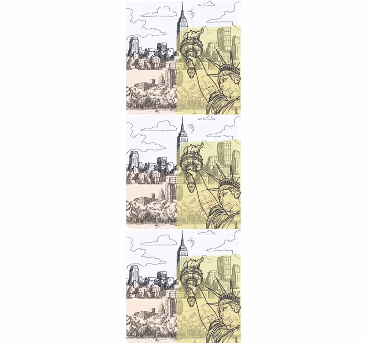 Fototapete Stadt Skizzendesign - TenStickers
