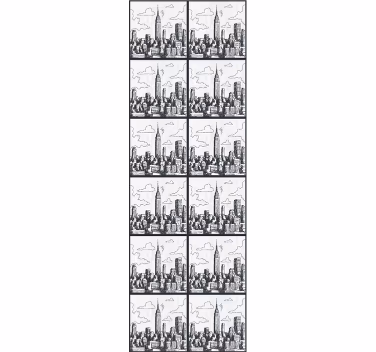 Fototapete Stadt Skizze der städtischen Skyline - TenStickers