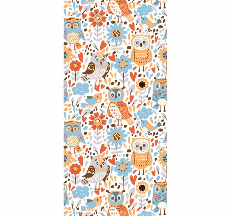 Tapete Baby eulen blumenmuster - TenStickers