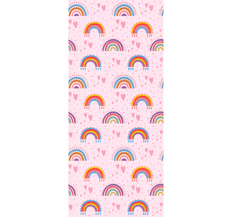 Tapete Kinderzimmer regenbogen-herzmuster - TenStickers
