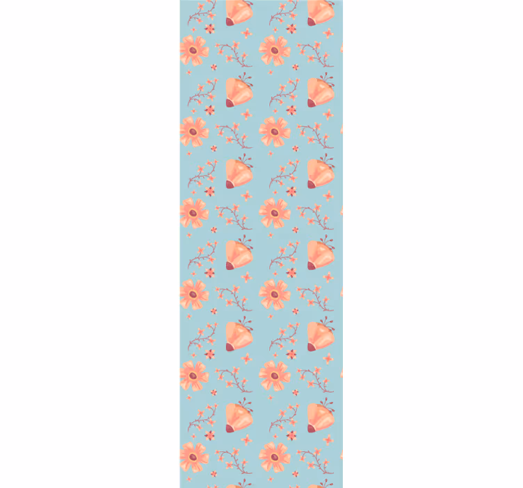 Blumentapete mit schmetterlingsblumenmuster - TenStickers