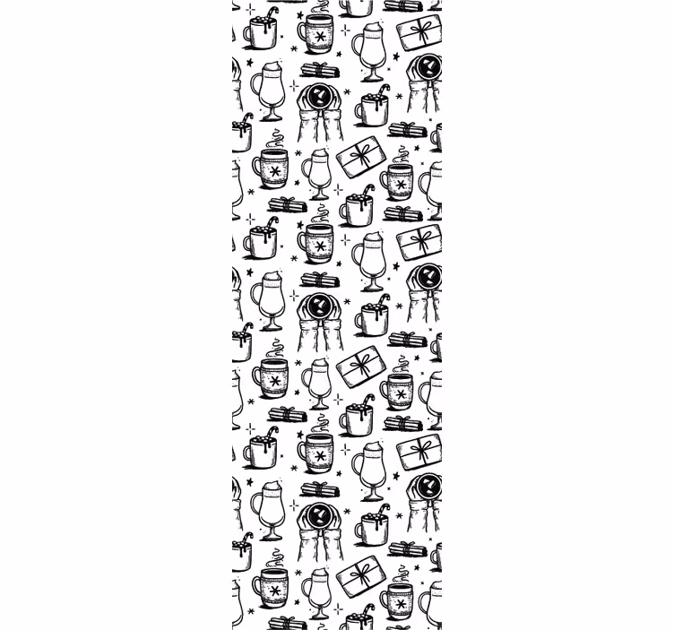 Weihnachtstapete festliche skizzen - TenStickers