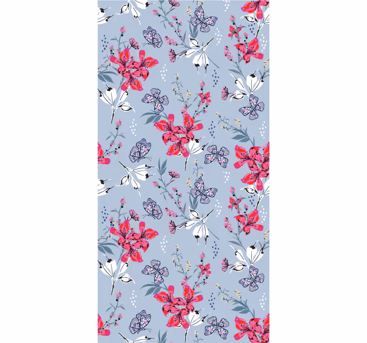 Tapete Natur blumen-schmetterlings-design - TenStickers