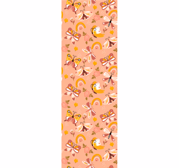 Tapete Schmetterling florales Muster - TenStickers