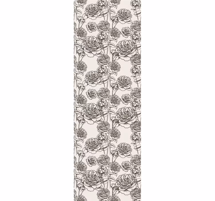 Blumentapete mit rosenskizze - TenStickers