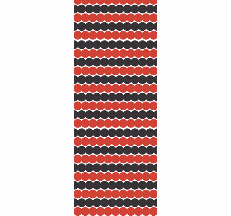 Tapete geometrisch rot-schwarzes Kreismuster - TenStickers