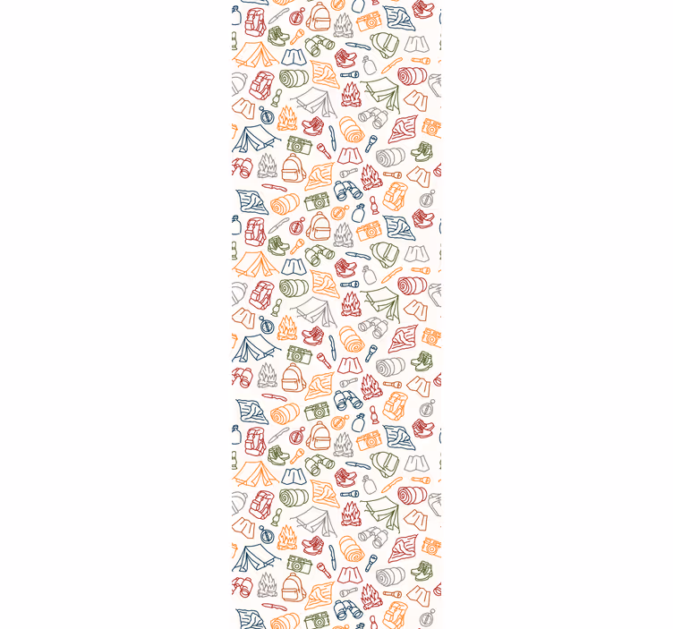 Kunst Tapete buntes Camping Muster - TenStickers