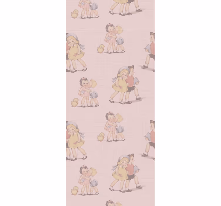 Tapete Baby rosa Retro Kinder - TenStickers