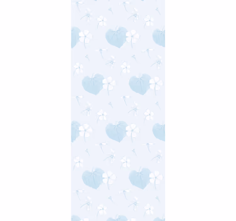 Blumentapete blaues sanftes motiv - TenStickers