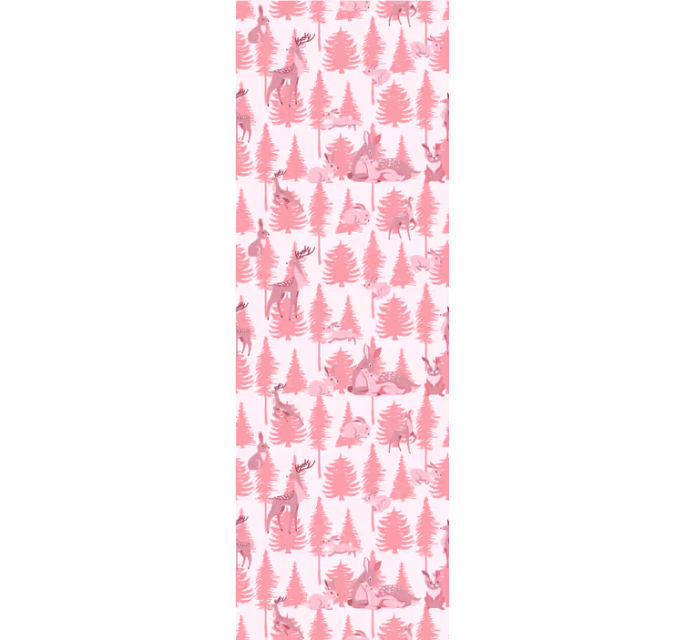 Tapete Tiere rosa waldmotiv - TenStickers