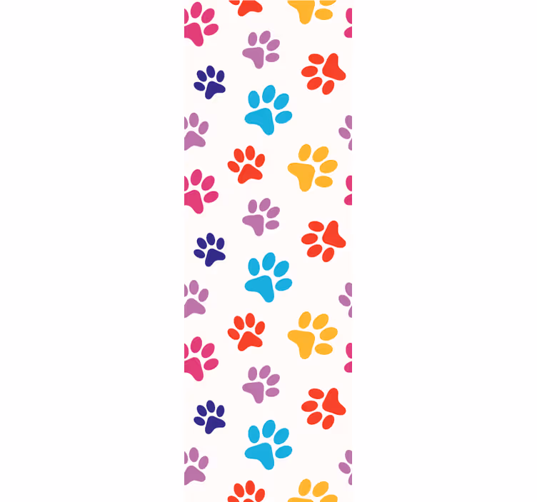 Tapete Hunde bunte pfotenmuster - TenStickers