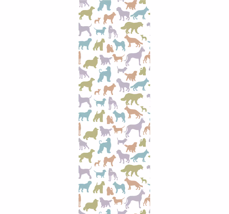 Tapete hunde bunte silhouetten - TenStickers