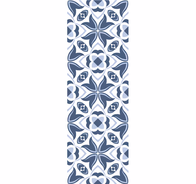 Fliesen Tapete blaue geometrische blumen - TenStickers